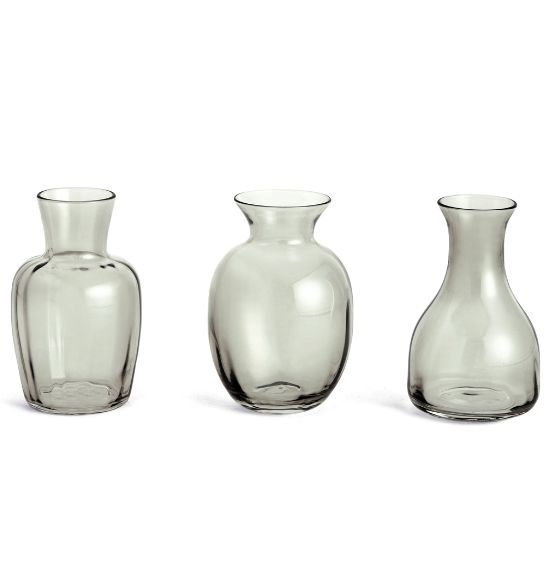 Trio de Mini Vasos Decorativos Acinturados em Vidro (3 peças)