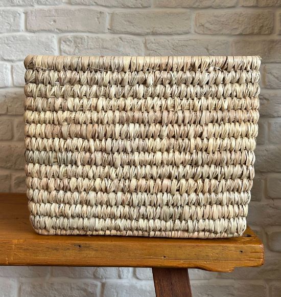 Cesto Quadra em Fibra Natural e Forro Plástico (2 Tamanhos)