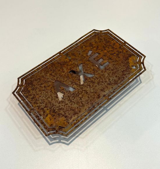 Placa de Ferro Envelhecida "Axé"