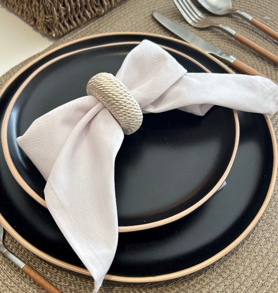 Guardanapo Branco Liso Home 4 peças (45x45) | 100% algodão