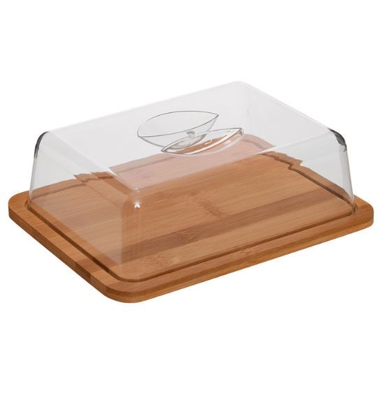 Porta Frios de Bambu com Tampa Transparente Ecokitchen (18x24)