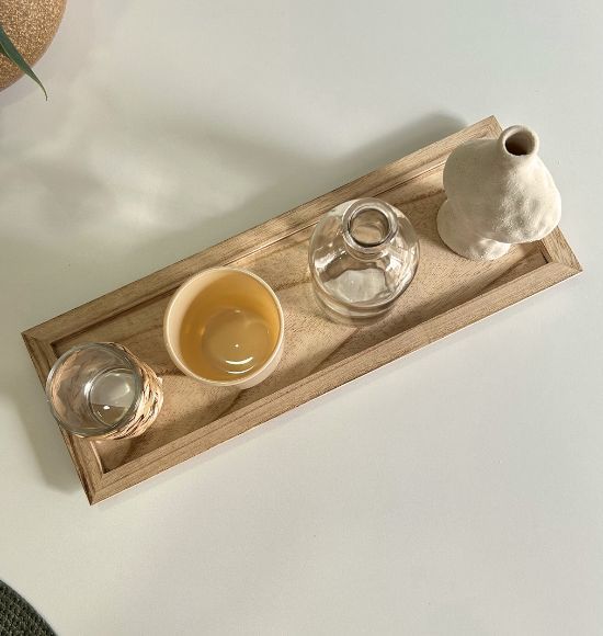 Kit de Adorno de Mesa com 5 peças (Bandeja e Mini Vasos)