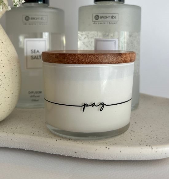 Vela Ecológica Linha Desejos Branca - Fresh Tea - 90g