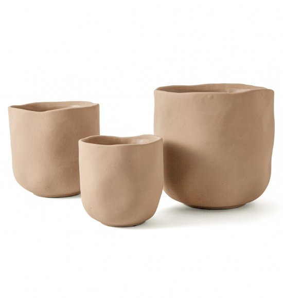 Cachepot em Cimento Cinza Modelo Orgânico (3 Tamanhos)