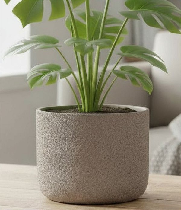 Cachepot em Cimento Cinza Modelo Poroso (3 Tamanhos)
