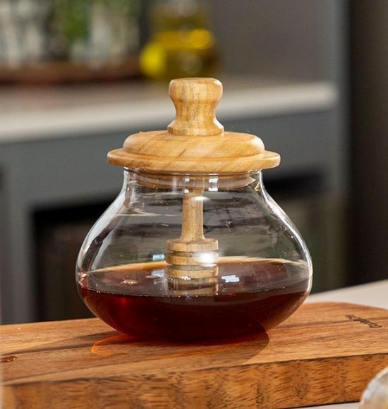 Meleira Colonial de Vidro e Madeira (520ml)