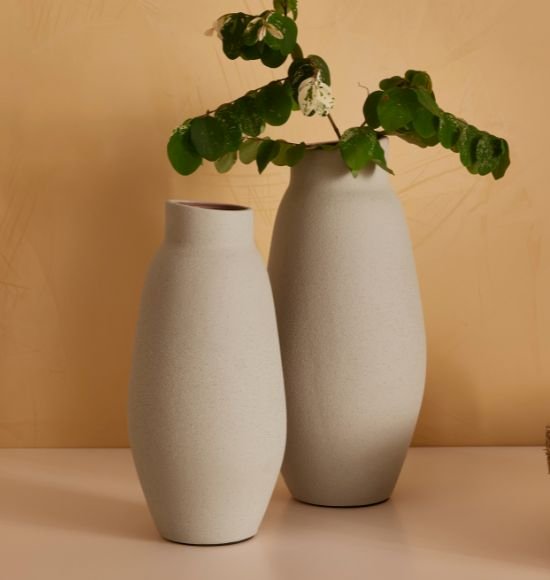 Vaso Decorativo em Cerâmica Cinza (31x15)