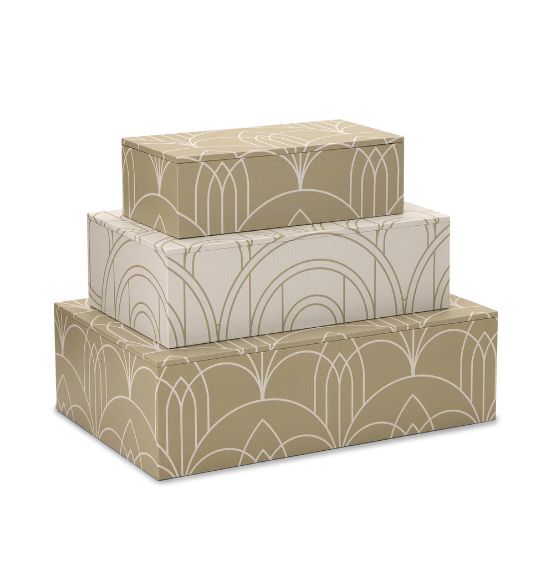 Trio de Caixas Decorativas e Organizadoras Verde e Branca em Madeira (3 peças)
