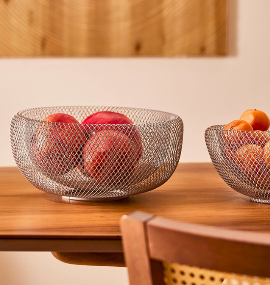 Centro de Mesa Redondo em Metal Cinza Mart (2 Tamanhos)