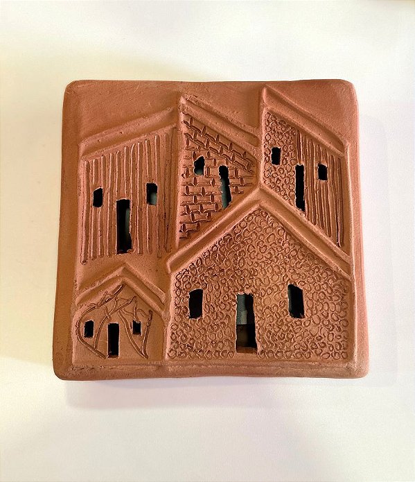 Tijolinho Decorativo de Barro Portas e Janelas (15x15) | Coleção Barrolândia