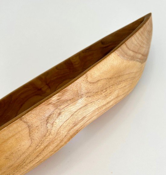 Centro de Mesa Canoa em Madeira Teca (G) 17x50