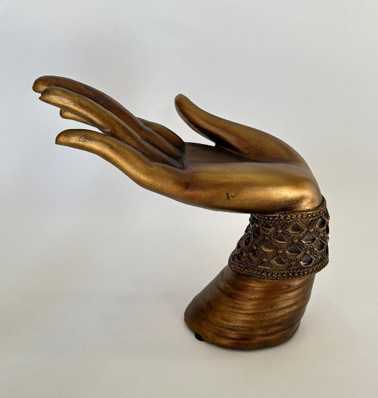 Escultura Decorativa de Mão Zen Bronze