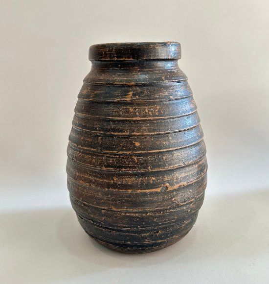 Vaso Decorativo de Barro Escuro (G)