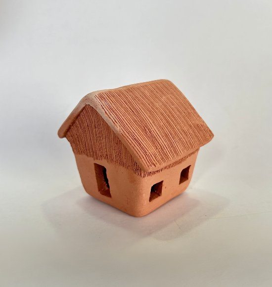 Casinha Decorativa de Barro Telhadinho | Coleção Vila Bonita