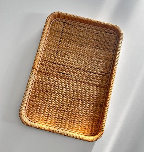 Bandeja Decorativa Retangular em Fibra Natural G (44x30cm)