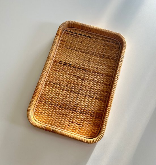 Bandeja Decorativa Retangular em Fibra Natural P (40x26cm)
