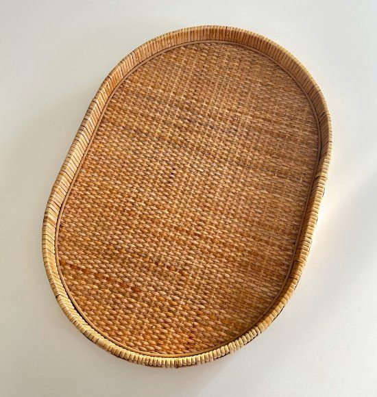 Bandeja Decorativa Oval em Fibra Natural Grande (50x36cm)