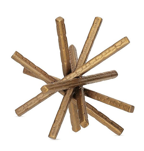 Escultura Decorativa Asterisco em Metal Dourado (G)