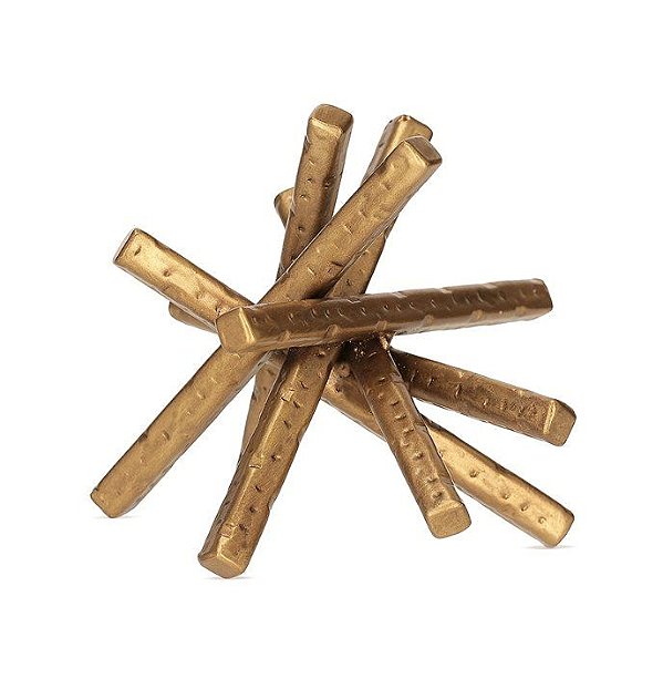 Escultura Decorativa Asterisco Dourado em Metal (P)