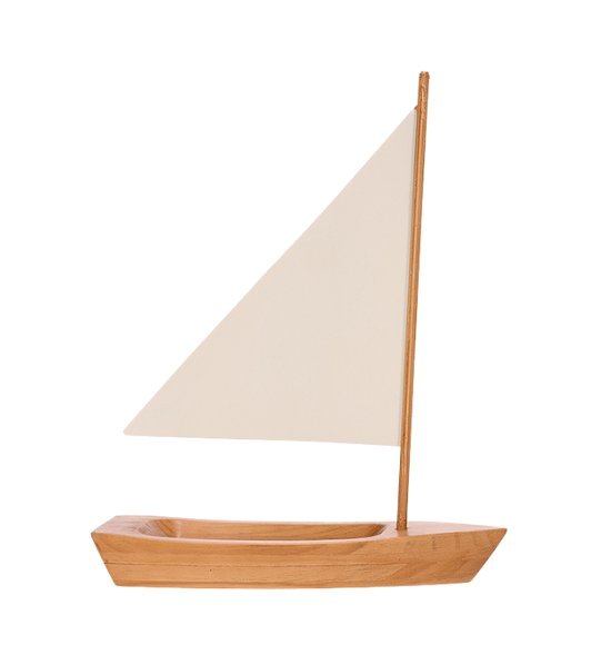 Escultura Barco a Vela em Madeira e Metal (G)