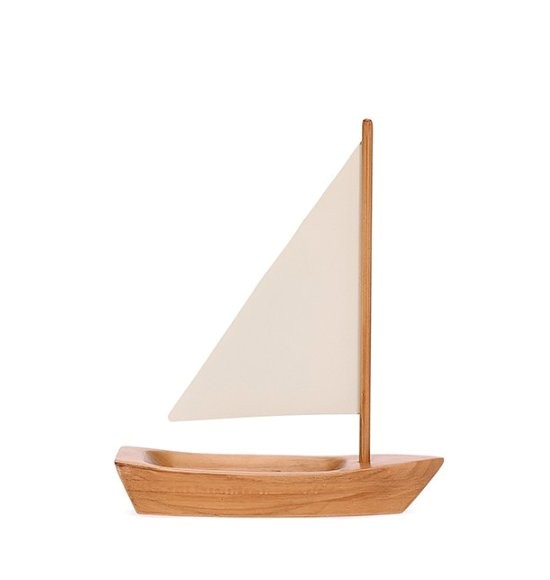 Escultura Barco a Vela em Madeira e Metal (P)