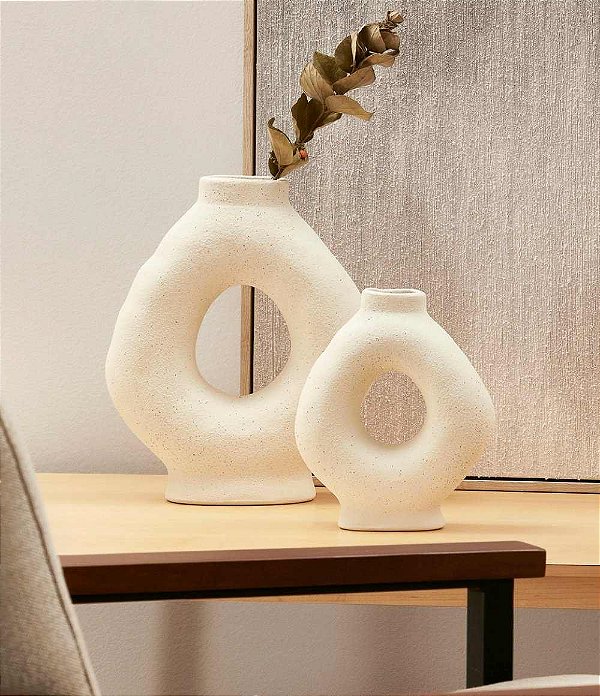 Vaso Decorativo Vazado em Cerâmica (28x24)