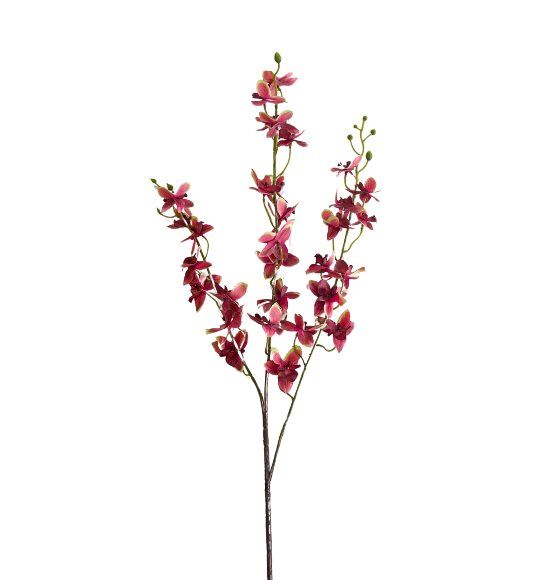 Galho Artificial de Mini Orquídea Vermelha
