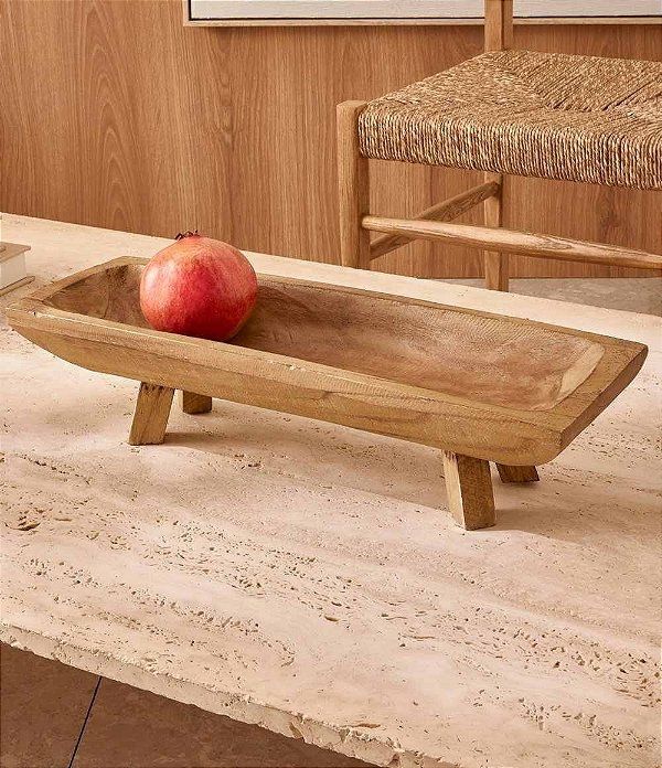 Centro de Mesa Retangular em Madeira (52x16)