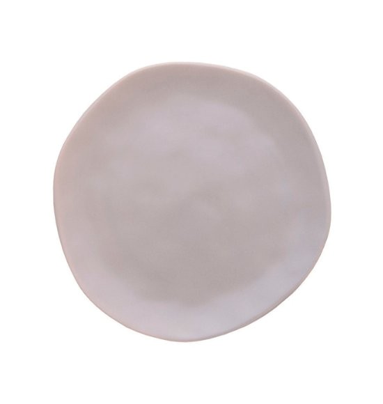 Prato de Sobremesa em Cerâmica Cinza Modelo Orgânico (20CM)