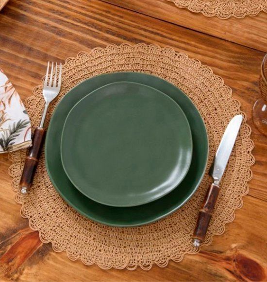 Kit com 6 Jogo Americano Ava Marrom Natural (38CM)