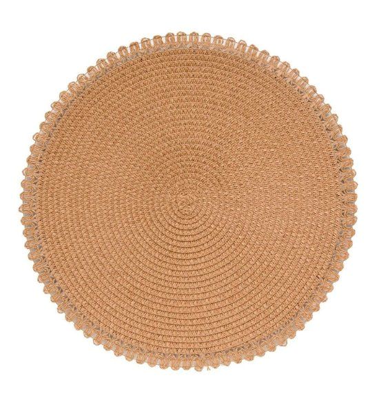 Jogo Americano Vernon Marrom Palha (38CM) - Kit com 6 peças