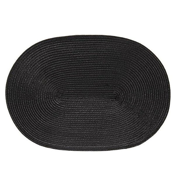 Jogo Americano Oval Luna Preto (Kit c/ 6 peças)
