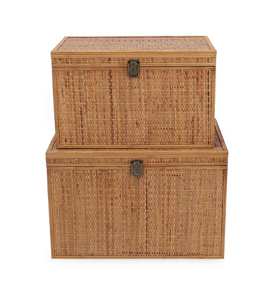 Baú Decorativo e Organizador em Rattan (2 Tamanhos)