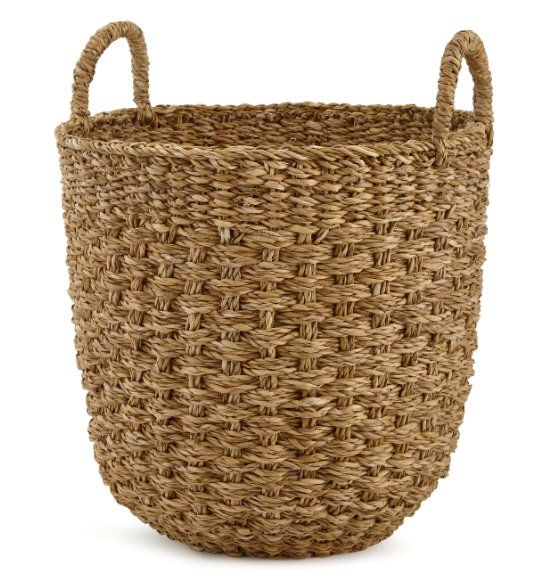 Cesto Decorativo em Fibra Natural com Alças