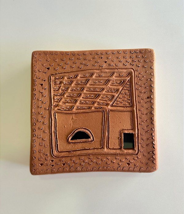 Tijolinho Decorativo de Barro Casa Telha (15x15) | Coleção Barrolândia