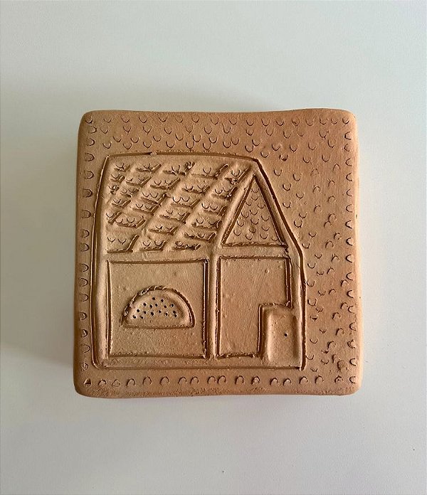 Tijolinho Decorativo de Barro Casa Telha (15x15) | Coleção Barrolândia