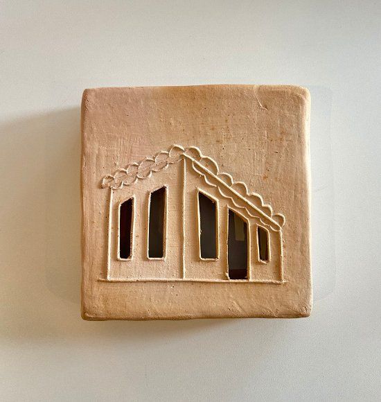 Tijolinho Decorativo de Barro Casa das Janelas (15x15) | Coleção Barrolândia