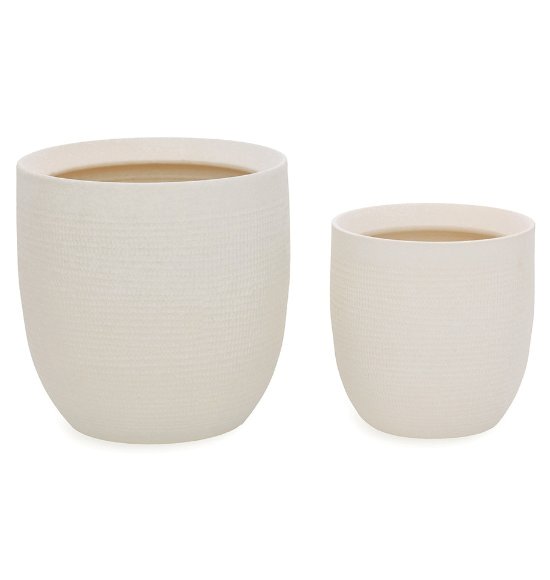 Cachepot Decorativo Redondo Branco com Textura (2 Tamanhos)