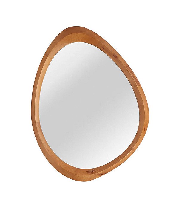 Espelho Decorativo Oval com Moldura em Madeira Bétula (100x77)