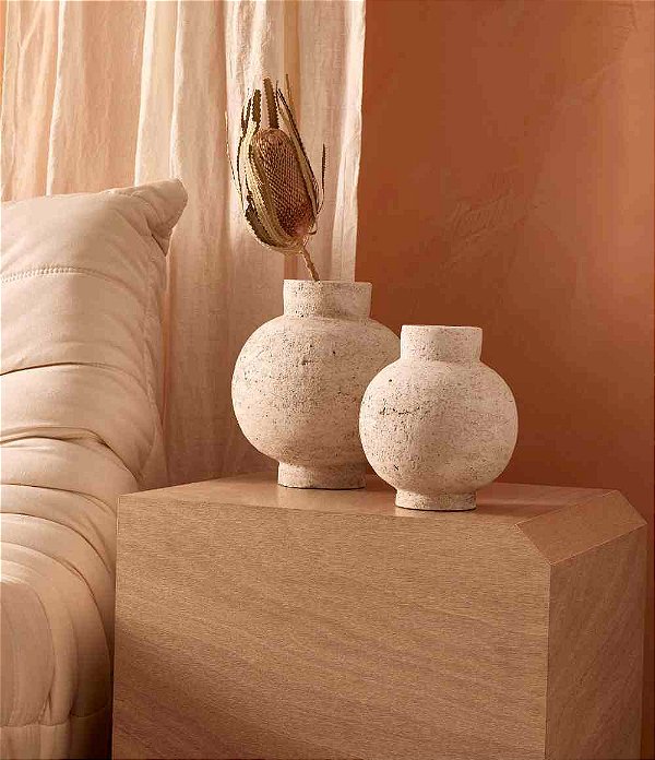 Vaso Decorativo Redondo em Cimento (2 tamanhos)