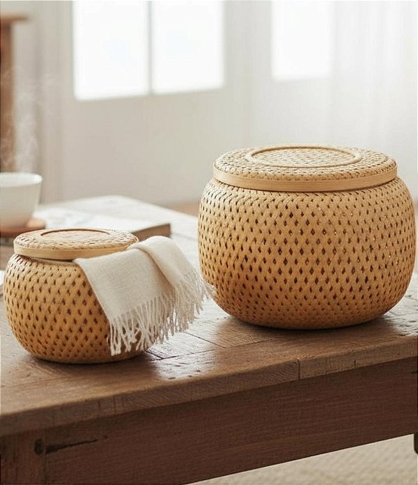 Caixa Decorativa e Organizadora em Bambu (2 tamanhos)