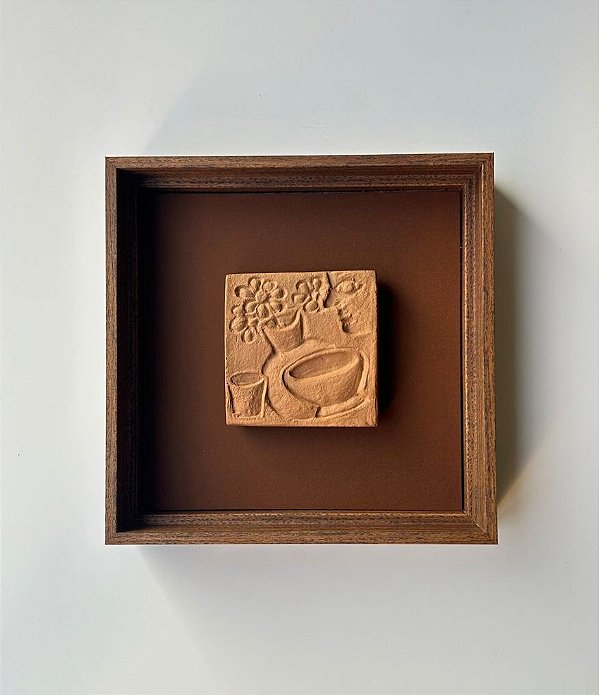 Quadro Decorativo Pequeno Mini Vaso Artesanal (22x22)