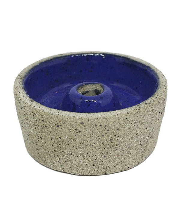 Incensário em Cerâmica Azul Marinho