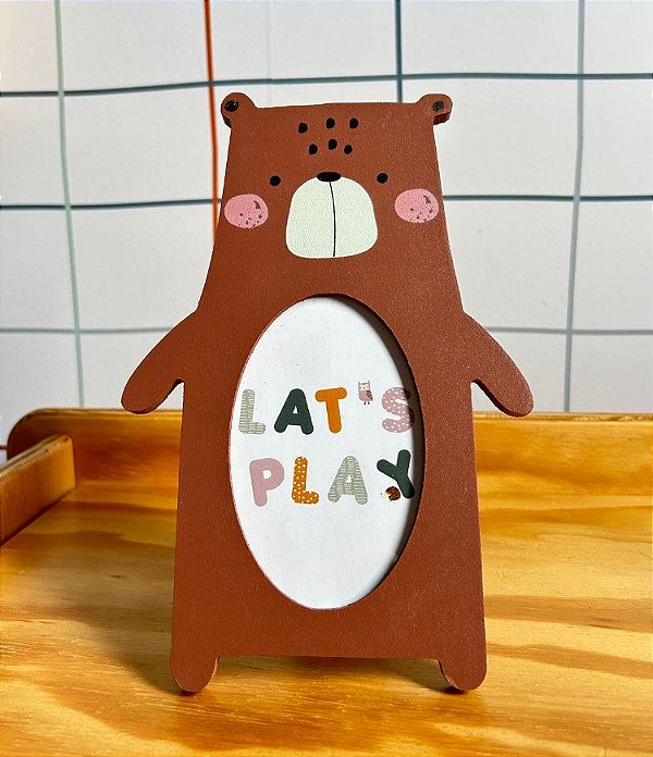 Porta-Retrato Infantil Urso Marrom