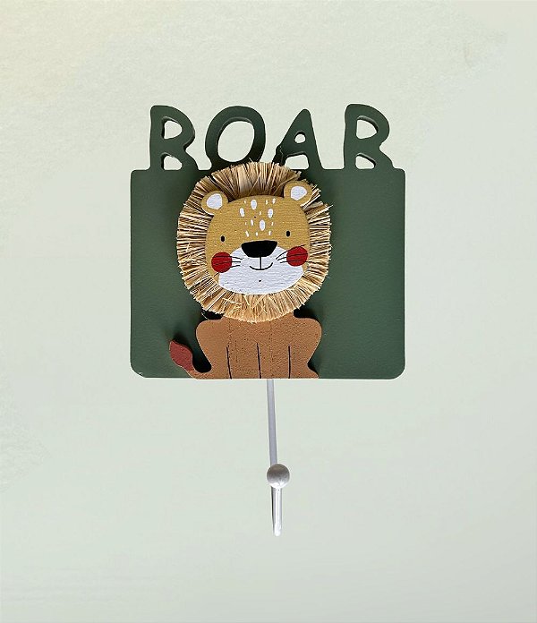 Gancho Decorativo de Parede Infantil Leão "ROAR" (19x12)