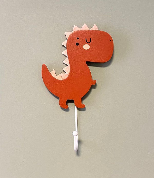 Cabideiro Infantil Dinossauro Marrom (20x12cm)
