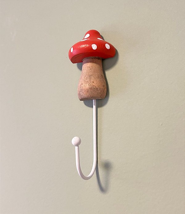 Cabideiro Infantil Cogumelo Vermelho (15x05cm)