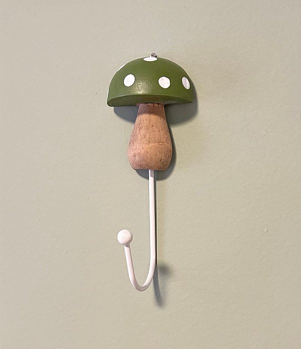 Cabideiro Infantil Cogumelo Verde (15x05cm)