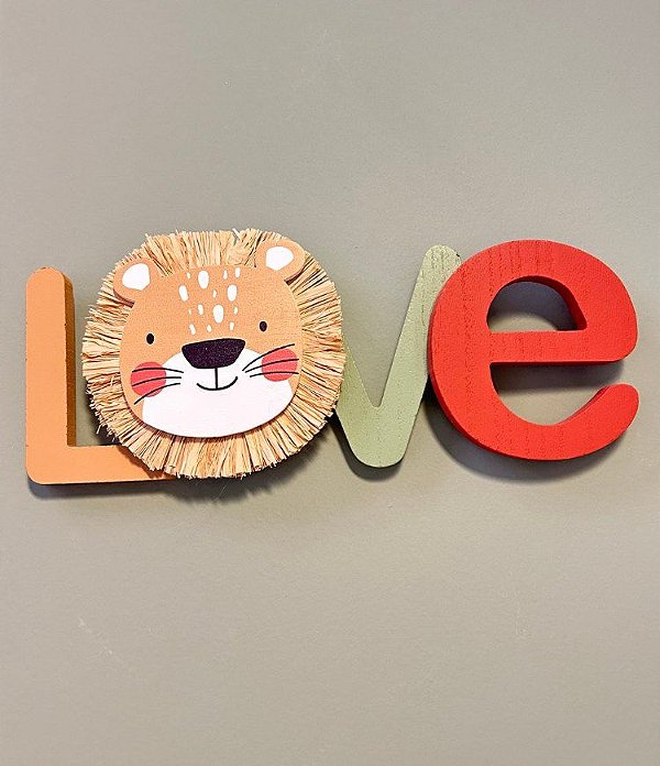 Adorno de Parede Infantil Leãozinho "LOVE" (12x30)