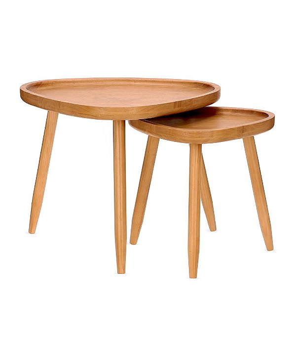 Mesa Lateral de Madeira Modelo Orgânico (2 tamanhos)